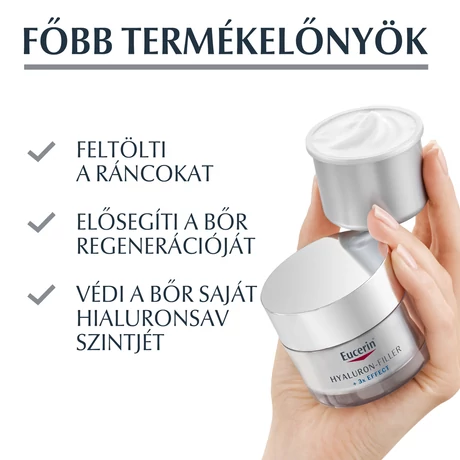 EUCERIN HYALURON-FILLER 3X EFFECT ÉJSZAKAI UTÁNTÖLTŐ 50 ML