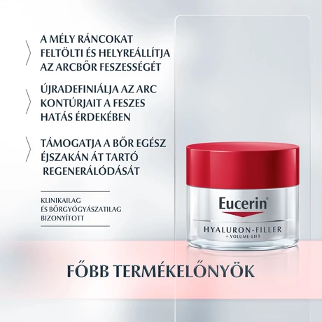 EUCERIN HYALURON-FILLER+VOLUME LIFTING ARCKRÉM ÉJSZAKAI 50ML