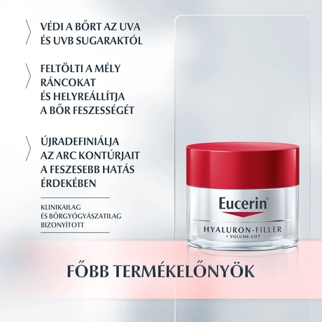EUCERIN HYALURON-FILLER+VOLUME LIFT ARCKRÉM SZÁRAZ BŐRRE NAPPALI 50ML