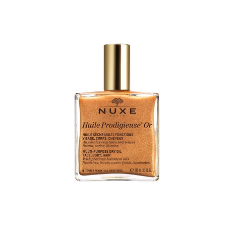 NUXE HUILE PRODIGIEUSE TÖBBFUNKCIÓS ARANY-CSILLÁMOS SZÁRAZOLAJ ARCRA, TESTRE ÉS HAJRA 100 ML