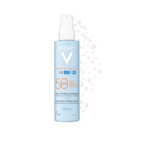 VICHY CAPITAL SOLEIL SPF50+ UV AQUA HIDRATÁLÓ LÁTHATATLAN SPRAY 200ML