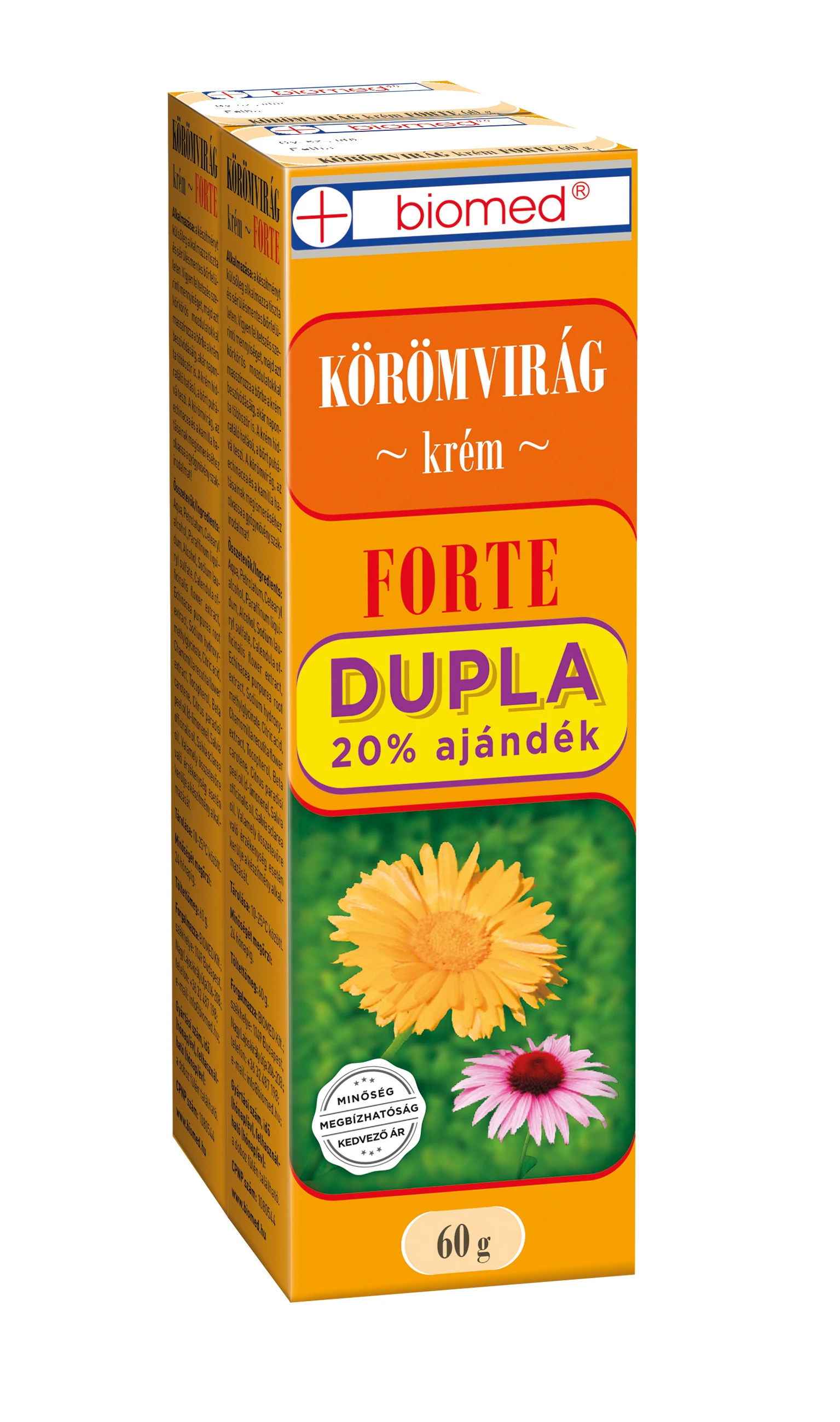 BIOMED KÖRÖMVIRÁG FORTE KRÉM DUPLA 2X60G 