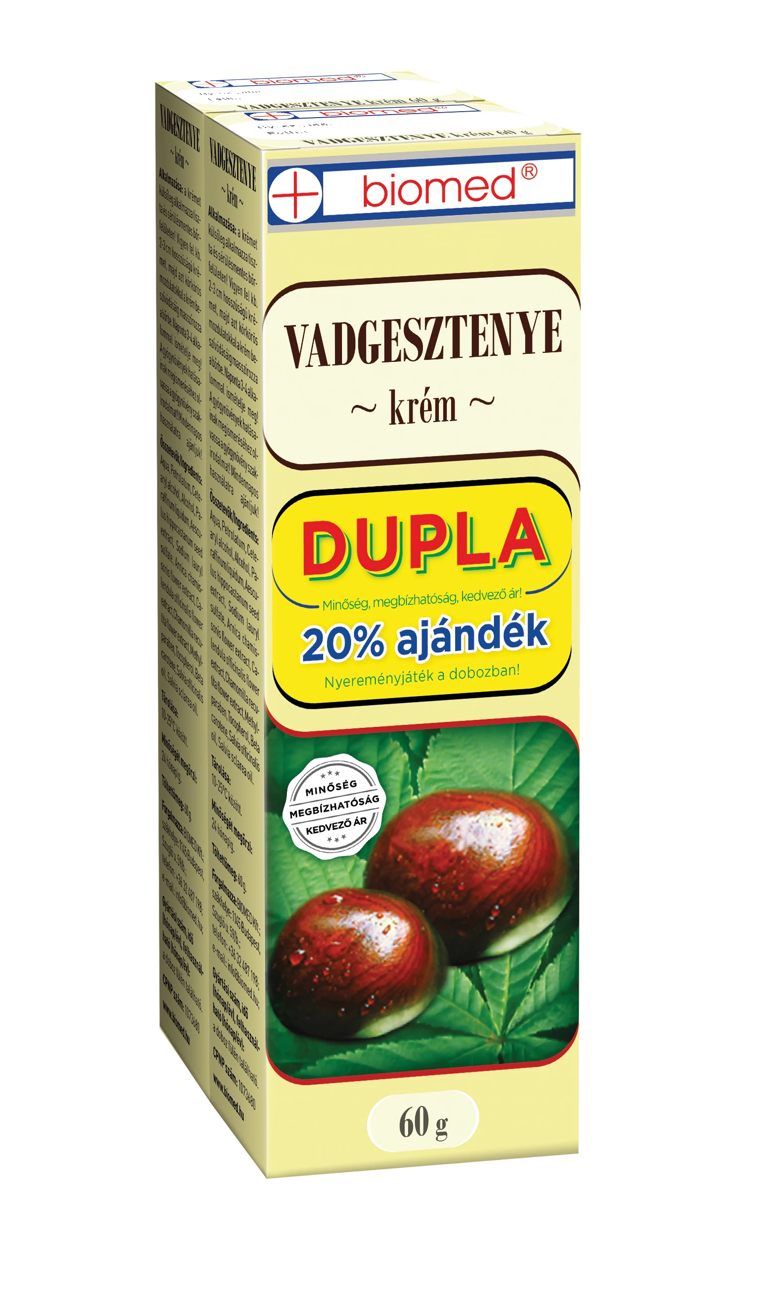 BIOMED VADGESZTENYE KRÉM DUPLA 2X60G
